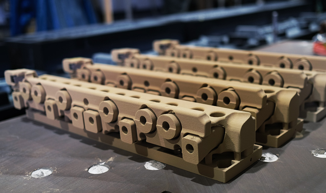 3Dプリントで一体成形された砂中子